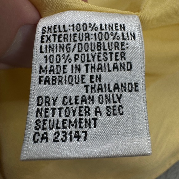 NWT Talbots Women's Yellow Linen Open Front Blazer Jacket Size 10 BRAND NEW! - Picture 6 of 11